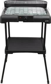 Gratar electric First Austria FA-5350-3, 2200 W, Termostat, Placi detasabile, Gratar cromata, Raft, Negru