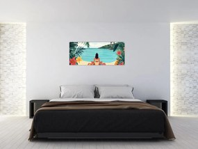 Tablou - Yoghiniță pe plajă (120x50 cm)