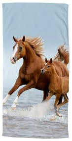 Prosop de plajă albastru/maro din catifea pentru copii 75x150 cm Free – Good Morning