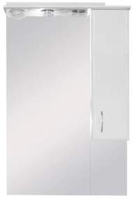 Dulap suspendat pentru baie Bianca Plus 65, alb lucios, deschidere pe dreapta