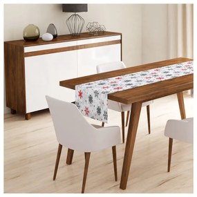 Set 4 fețe de pernă și un napron de masă cu model de Crăciun Minimalist Cushion Covers Red Christmas