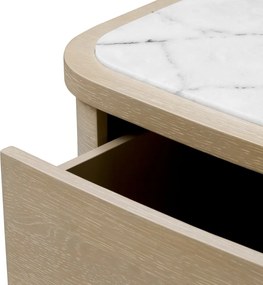 Noptiera/ masuta laterala design LUX Cabana S, furnir stejar albit