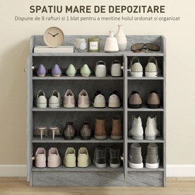 Homcom Dulap Pantofi 83×30×90 cm – Lemn, 12 Perechi, Culoare Cafenie | Aosom Romania