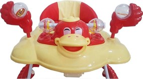 Premergator Reglabil in 3 Trepte NOVOKIDS™ Happy Duck , Ratusca, Pliabil, 8 Roti, Cu Melodii, Rosu