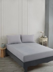 Set husa pat dublu ROAD POTLU, gri deschis, bumbac/poliester, 160x200