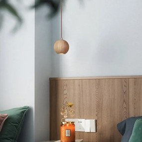Lampă suspendată pe cablu 1xGU10/10W/230V, Ø 11 cm, lemn masiv/frasin