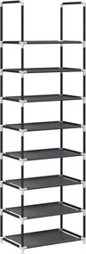 vidaXL Suport pantofi 8 niveluri, negru, 44x28x145 cm, țesătură nețesă