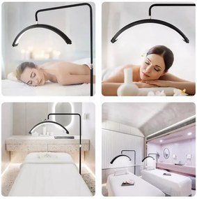 Lampa  cu led, semiluna, 28 de inch, moonlight, pentru cosmetica, make-up, dermopigmentare, tatto, lash artisti, neagra Mdey Light
