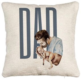 Perna Decorativa Canapea, Model Dad&apos;s Love, 40x40 cm, Cu fermoar