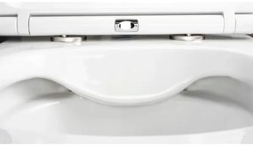 Deante CGRD6ZPW - Vas WC suspendat rotund cu capac SoftClose, ceramică, alb