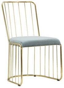 Set 2 scaune dining aurii din metal si catifea, 56 x 47 x 82 cm, Cage Mauro Ferreti