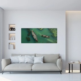 Tablou - Pescarii de pe râu (120x50 cm)