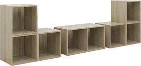 vidaXL Set de dulapuri TV, 6 piese, stejar sonoma, lemn prelucrat