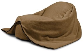 Fotoliu puf pentru copii maro cu tapițerie din țesătură bouclé Cocoon 80 – SLOWDOWN