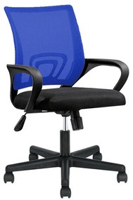 Scaun de birou rotativ cu cotiere-albastru