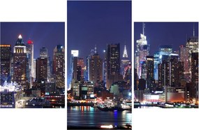 Tablou - Zgârie-nori din New York iluminate (90x60 cm)