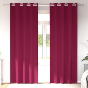 vidaXL Perdele cu perdele 2 pcs Roșu Vin 245 x 140 cm Poliester