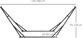 Outsunny Suport pentru hamac pliabil 2 în 1 Suport pentru scaun suspendat cu structură din metal și geantă de transport Negru | Aosom Romania