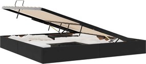 vidaXL Pat cu storage cu headboard Negru 200 x 200 cm Catifea