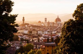 Fotografie Elevated view over the city of Florence at sunset, Gary Yeowell