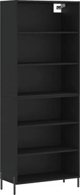 vidaXL Dulap înalt, negru, 69,5x32,5x180 cm, lemn compozit