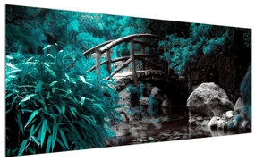 Tablou cu pod din lemn peste râu (120x50 cm), în 40 de alte dimensiuni noi