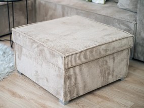 Taburet crem SMART COSARO cu spatiu de depozitare 65x65 cm