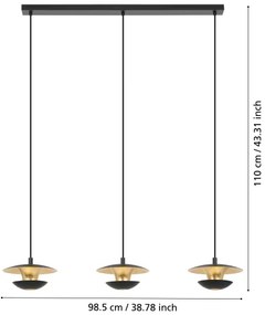 Lustră LED pe cablu NUVANO 3xGU10/4,5W/230V Eglo 99663