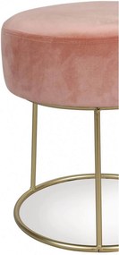 Puf catifea roz pudrat si baza alama Hobby Rose | PRIMERA COLLECTION