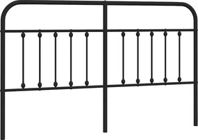 vidaXL Tăblie de pat de schimb metalică, negru, 160 cm