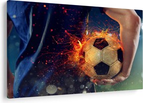 Tablou - Minge de fotbal în flăcări (90x60 cm)