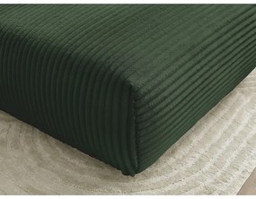 Taburet verde închis cu tapițerie din catifea reiată Lucien – Bobochic Paris