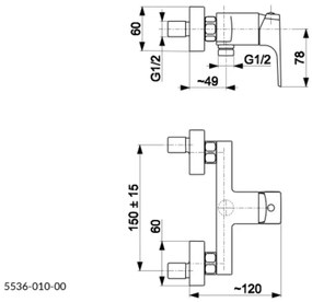 Baterie de duș KFA Armatura 5536-010-00 MOKAIT crom lucios