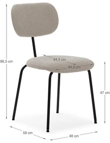 Scaune de dining bej 4 buc. Dash – Marckeric