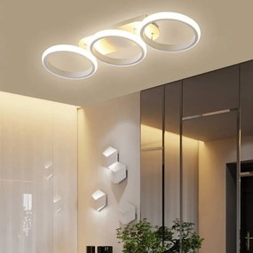 Lustra LED Plafoniera, B130-3BK, 3 Tipuri De Lumina, 54W, Alb Rotunda