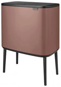 Coș Brabantia Bo Touch 1008856, 11+23 l, Deschidere lină și silențioasă, Deschidere mare, Finisaj satinat, Maro