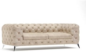 Canapea bej cu tapițerie din catifea 225 cm Chelsea – Ropez