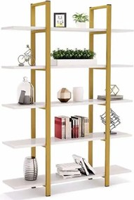 Biblioteca Lana din metal auriu 178x120x28 cm