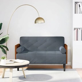 vidaXL Canapea loveseat cu perne de sustinere gri închis 110cm catifea