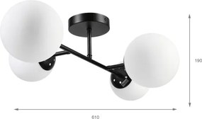 Brilagi - Lustră aplicată MALONY 4xE14/20W/230V neagră