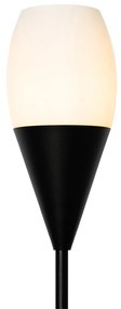 Lampa de podea moderna neagra cu sticla opal - Drop