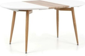 Masa extensibila EDWARD, alb/stejar San Remo, 120/200x100x75 cm