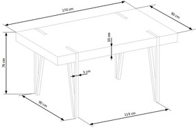 Masă sufragerie Yohann (pentru 6 persoane). 796663