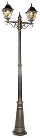 Lămpă de exterior vintage auriu antic 240 cm cu 2 lumini - Antigua