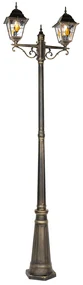 Lămpă de exterior vintage auriu antic 240 cm cu 2 lumini - Antigua