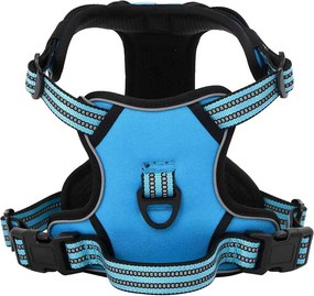 vidaXL Ham pentru câini cu dungi reflectorizante reglabil albastru XL