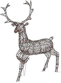Kerst rendier bruin rotan incl. LED IP44 - Glossie