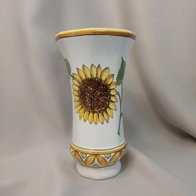 Vază ceramică octogonală model floarea soarelui