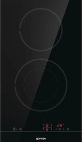 Plita vitroceramica incorporabila Gorenje ECT322BSC, 2900 W, StopGo, Blocare pentru copii, BoilControl, Temporizator, Negru