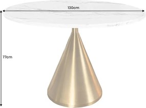 Masa Rotunda, Metal, Auriu, Marmura Optic, ELEGANCIA 130cm, A-45898 VC